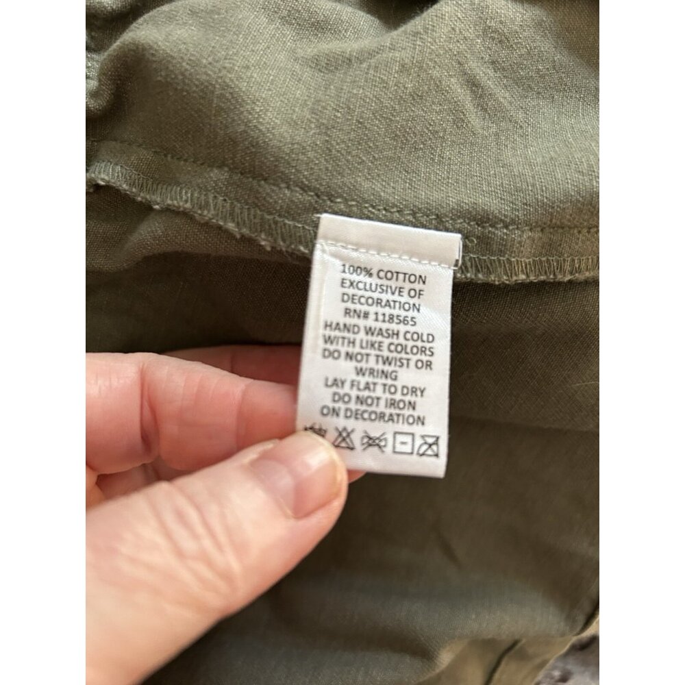 Vintage Sheryl Crowe Jacket Women XS Embroidered Floral Utility Boho Army Green - Picture 10 of 14